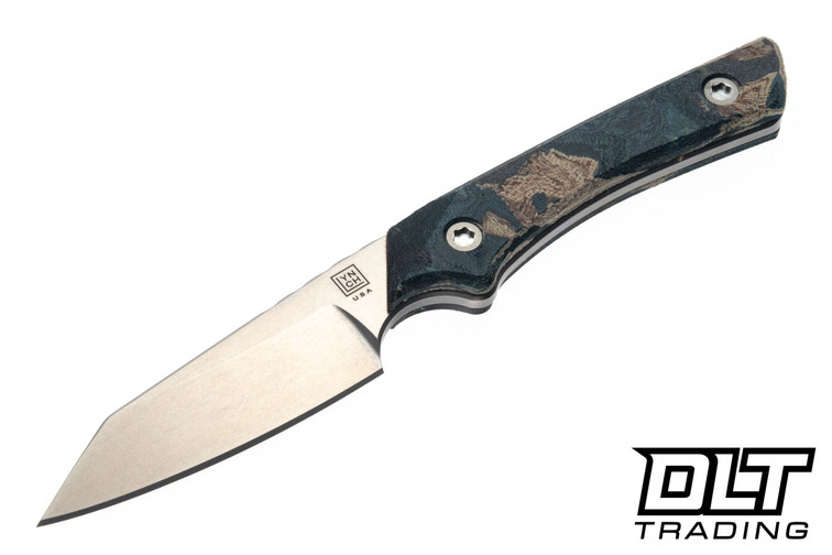 Lynch Northwest Swift Six - Blue Burl Micarta - Stonewashed CPM 10V Blade