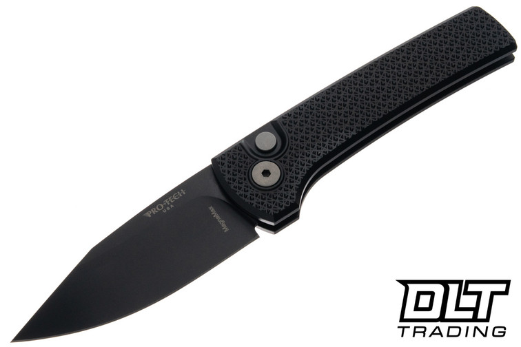 Pro-Tech Ramon Chavez Scapegoat - Black Carbide Textured Aluminum - DLC Black MagnaMax Blade