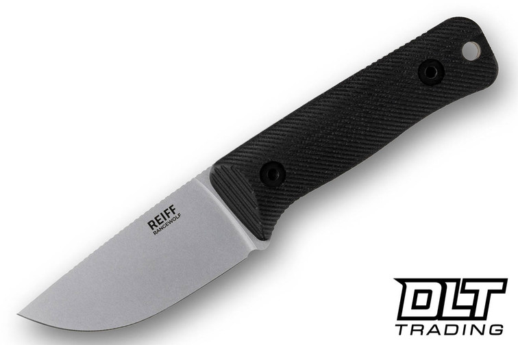 Reiff Rangewolf - Full Flat Grind - Stonewash MagnaCut Blade - Black Canvas Micarta - Black Kydex