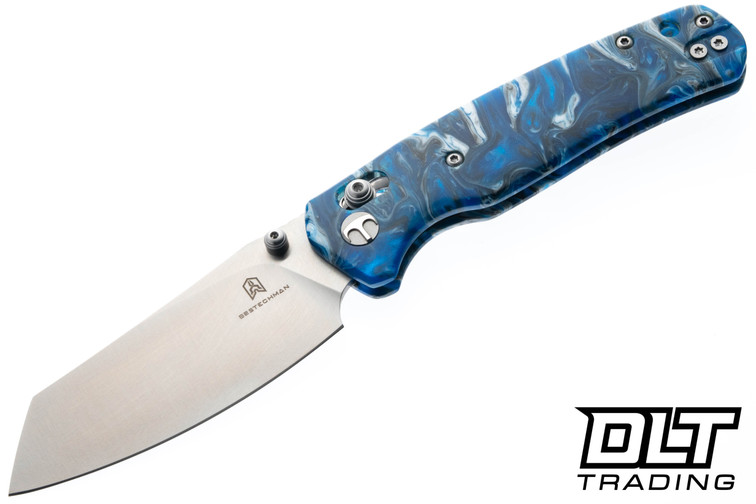 Bestechman Cicada's Wing - Blue Resin - Satin 10Cr15MoV Blade