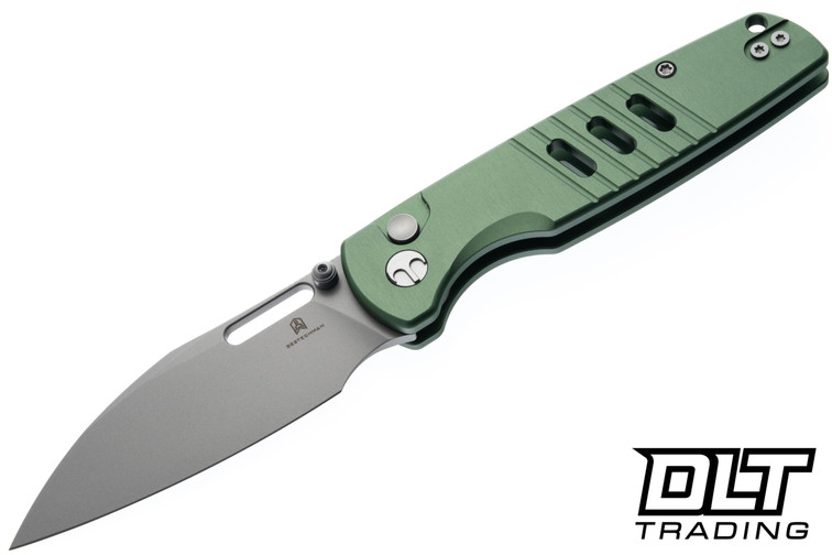 Bestechman Vector - Green Anodized Aluminum - Bead Blasted D2 Blade