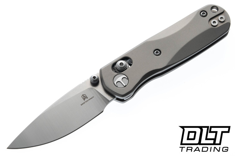 Bestechman Sprite - Natural Bead Blasted Titanium - Stonewashed M390 Blade