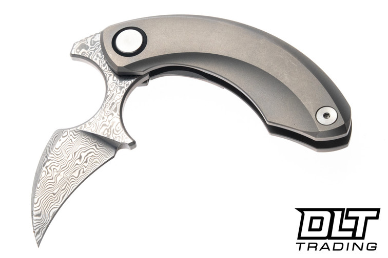 Bestech Knives Strelit - Grey Titanium - Acid Etched Damascus Blade