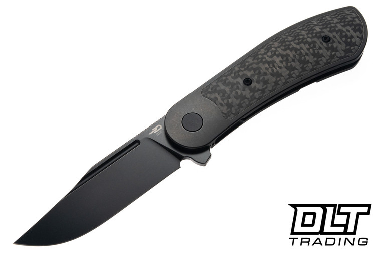 Bestech Knives Vestige - Black Stonewashed Titanium with Carbon Fiber Inlay - Black Stonewashed MagnaCut Blade