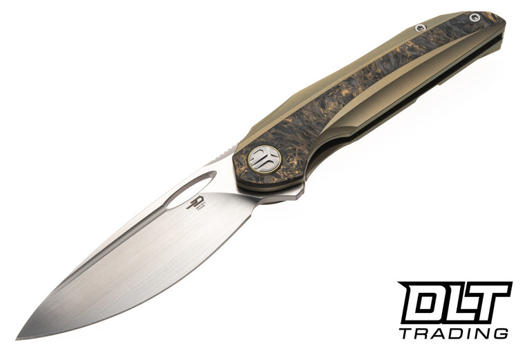 Bestech Knives Senu - Bronze Titanium with Fat Carbon Inlay - Hand Rubbed Satin S90V Blade