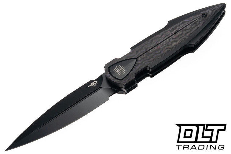 Bestech Knives IKA Dagger - Black PVD Titanium with Purple Haze Carbon Fiber Inlay - Black PVD M390 Blade