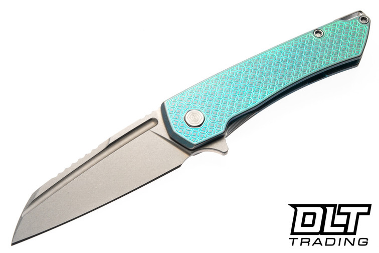 MachineWise Mojave - Heavy Distress Aqua Fade Mosaic Titanium - Lightwash S90V Blade #1386