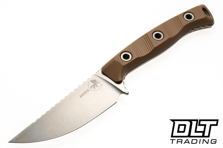 Microtech Akris - Dark Earth G-10 Handle - Stonewash Blade - 95-10DE-1