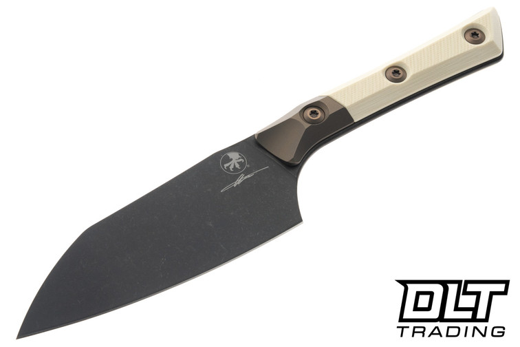 Microtech 4.2" Santoku - DLC Blade - Titanium Bolster - Ivory G-10 - Signature Series