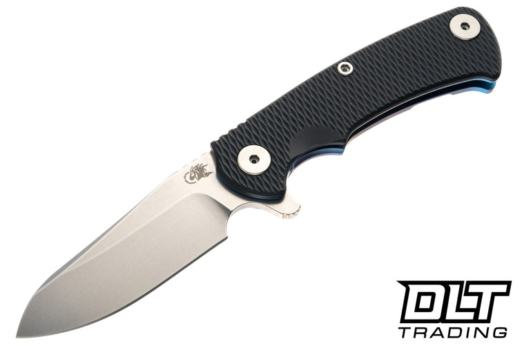 Hinderer Project X Sheepsfoot MagnaCut - Blue Anodized Titanium - Stonewashed Blade - Black G-10