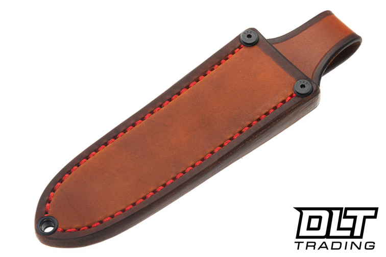 Skinbender Leather EDC Pouch Sheath - Two Tone Brown Leather - Red Stitching