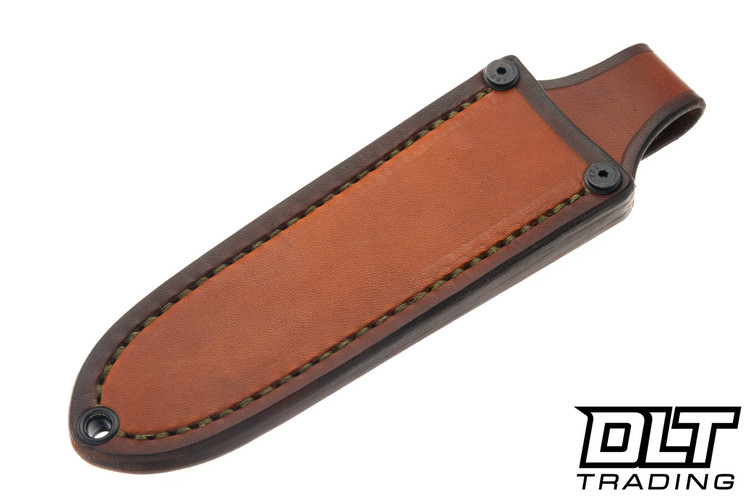 Skinbender Leather EDC Pouch Sheath - Two Tone Brown Leather - OD Green Stitching