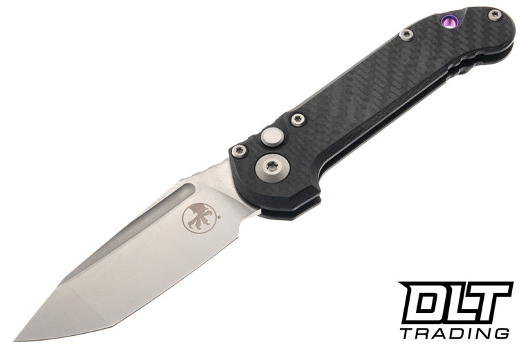 Microtech LUDT - Carbon Fiber Handle - Stonewashed Blade - Purple Titanium Accents - Marfione Select - 1136-10MS15