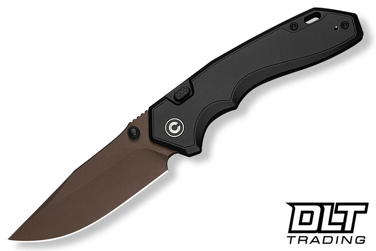 Civivi Elite Brova CE25093-2 - Black Aluminum - Dark Brown Stonewash S35VN Blade