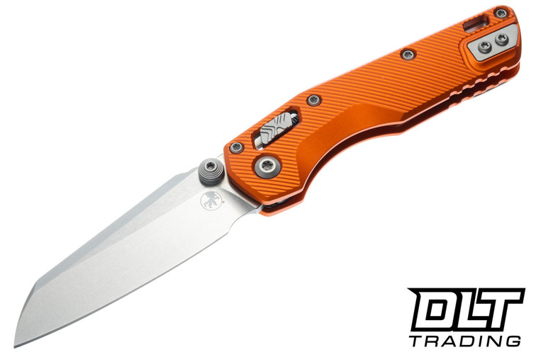 Microtech MSI Mini Ram-Lok - Orange Fluted Handle - Stonewashed Blade - 210M-10FLOR