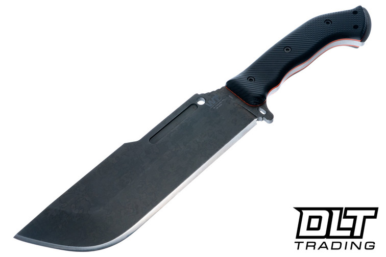 WTG Ares-NC - SK85 Hand Rub APO Finished Blade - Black G-10 Gator Grip - Orange Liners - Black Kydex