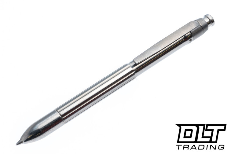 MachineWise ROTA Pen - Parker - Polished Stonewashed Straight Flute Titanium - Click Mechanism #388