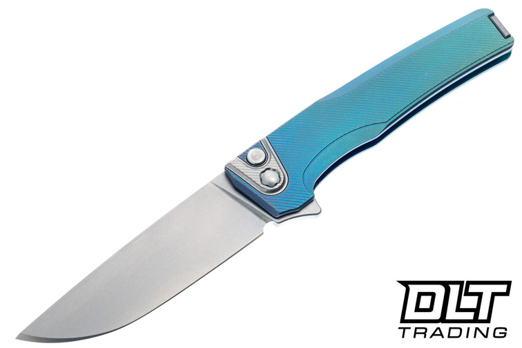 MachineWise Sonora - Ti Bolster - Distressed Low Volt Fade Anodized Titanium - Fine Step Texture - Stonewashed S90V Blade #2176