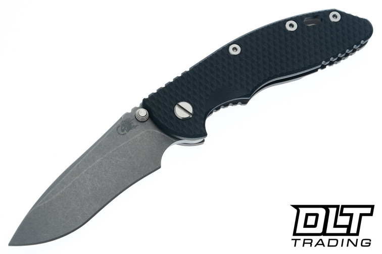 Hinderer 3.5" XM-18 Non Flipper Recurve MagnaCut - Battle Bronze Anodized Titanium - Working Finish Blade - Black G-10