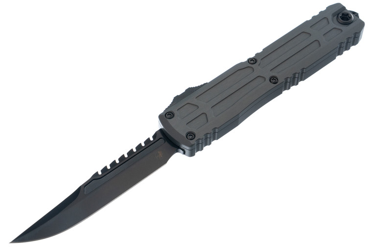 Microtech Ultratech EX-ZBP Interceptor - Natural Clear Handle - Black DLC Blade - Signature Series - 1117EX-1DLCTNCS