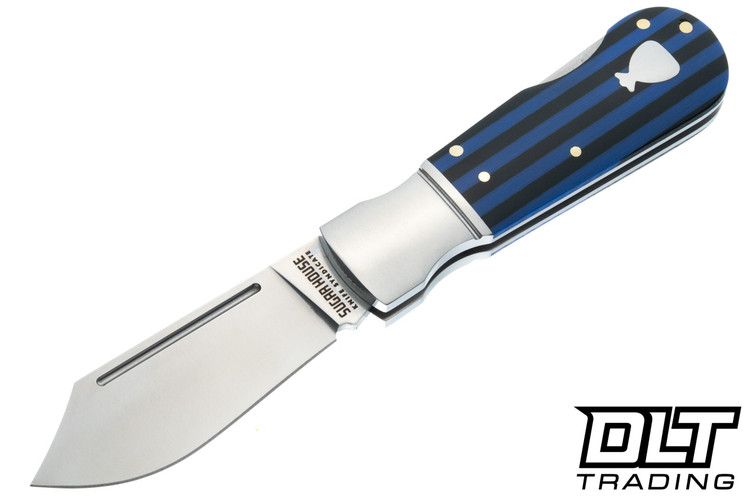Finch Sugar House Knife Syndicate - Pretty Boy Blue Note - Layered Resin & G-10 - Satin 14C28N Blade