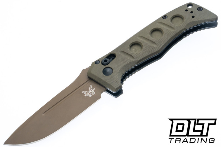 Benchmade Mini Auto Adamas 2730FE-05 - OD Green G-10 - Cerakote MagnaCut Drop Point Blade