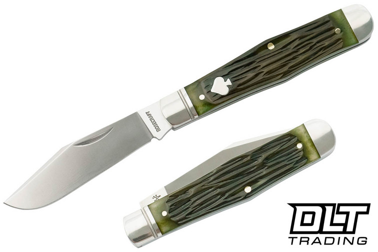 RoseCraft Cumberland River Coke Bottle - Vintage Jigged Bone - Brushed Satin 14C28N Clip Point Blade