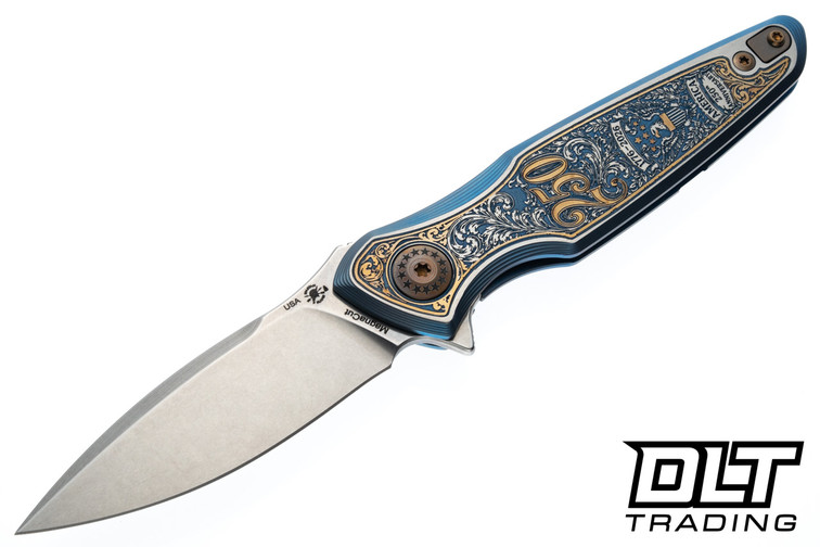 Spartan Blades Pandia -  250th Anniversary Edition - Blue Gold Anodized Titanium - Stonewash MagnaCut Blade
