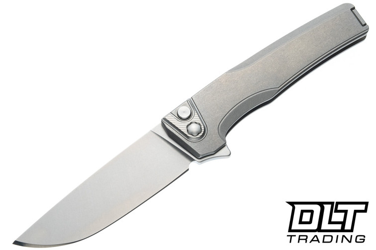 MachineWise Sonora - Raw Ti Bolster -  Smooth Titanium Handle - Stonewash S90V Blade #2212
