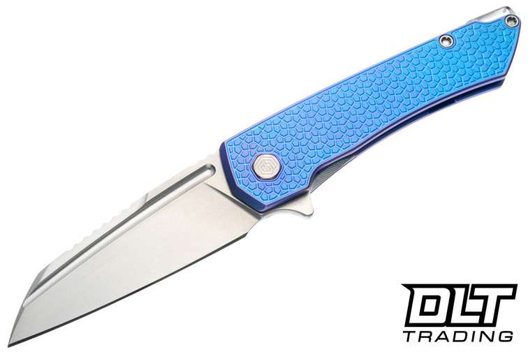 MachineWise Mojave - Blurple Turtle Textured Titanium - Stonewash S90V Blade #1448