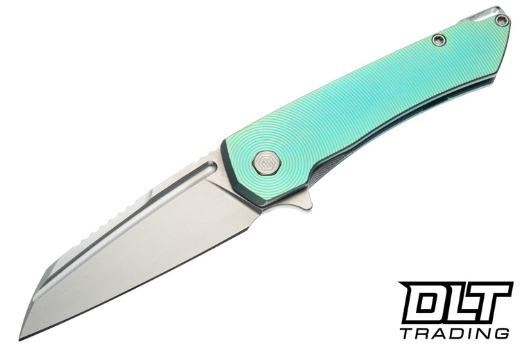 MachineWise Mojave - Seafoam Raw Distressed Titanium - Stonewash S90V Blade #1458