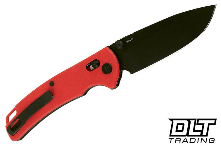 Reate Horizon X - Red Glass FatCarbon - Black PVD Nitro-X7 Drop Point Blade