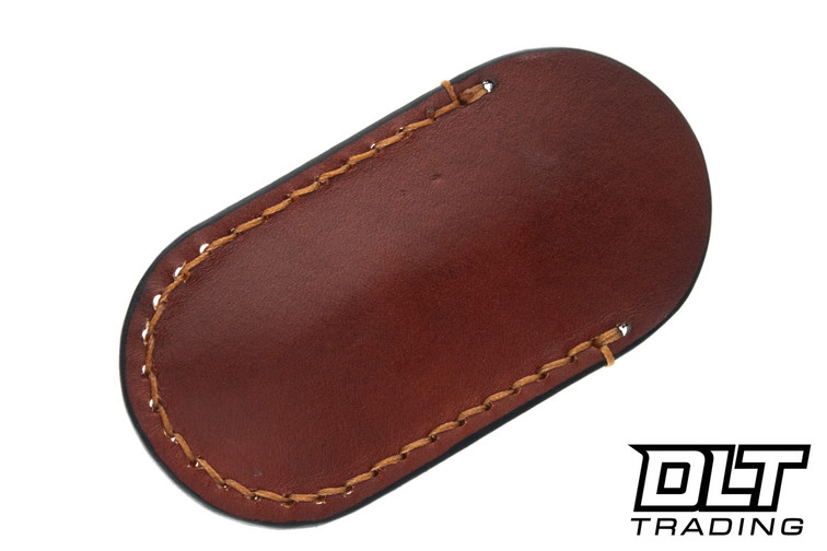 Lancelot Leather Clip Slip Short Sheath - Mahogany Leather - Tan Stitching