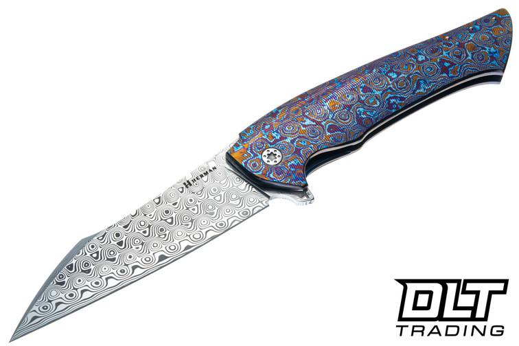 Herman Ovium Gen 2 - Timascus Full Dress Titanium - Damasteel Blade #0124