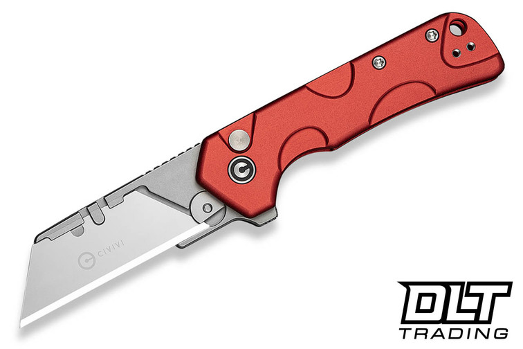 Civivi Pulsara Utility C24041F-2 - Red Aluminum - Stonewashed SS Blade Holder - 6Cr13 Blade - 3 Extra Blades