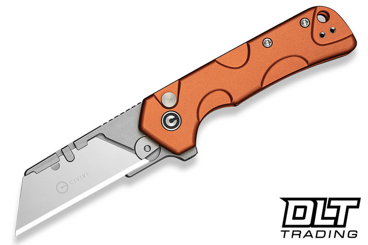 Civivi Pulsara Utility C24041F-3 - Orange Aluminum - Stonewashed SS Blade Holder - 6Cr13 Blade - 3 Extra Blades