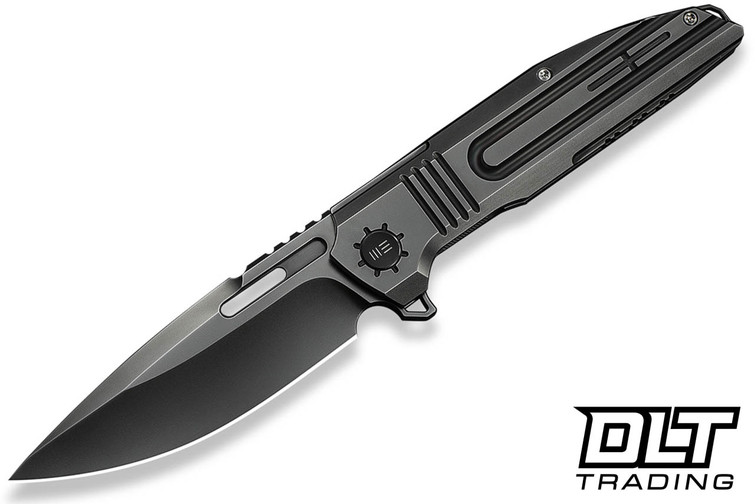 WE Knife Tracks WE23059-1 - Polished Gray Titanium - Polished Gray M390 Blade