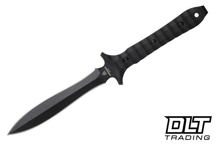 TOPS Shirodagga - Black G-10 - Black Traction Coated 1095 Fixed Blade