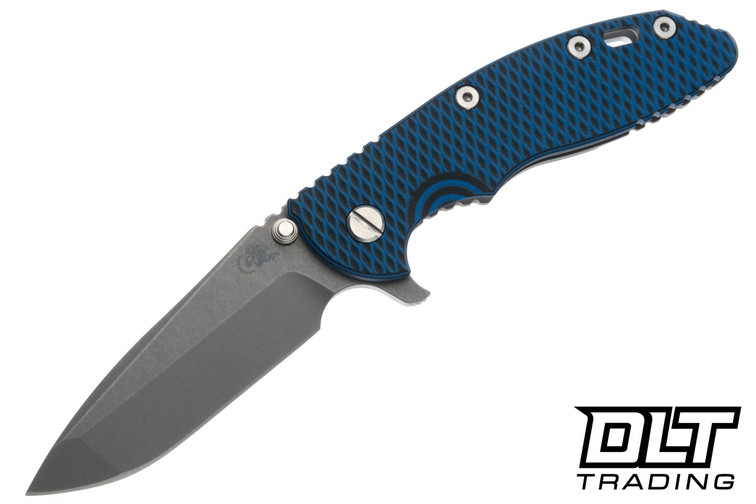 Hinderer 3.5" XM-18 Spanto MagnaCut - Working Finish Titanium & Blade - Blue & Black G-10