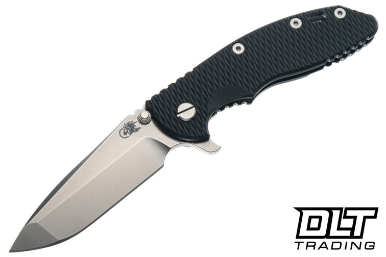 Hinderer 3.5" XM-18 Spanto MagnaCut - Stonewashd Black DLC Titanium - Stonewashed Blade - Black G-10