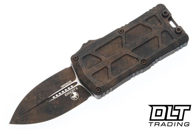 Microtech Exocet II D/E - Outbreak Handle - Outbreak Blade - Signature Series - 1157-1PLOBS