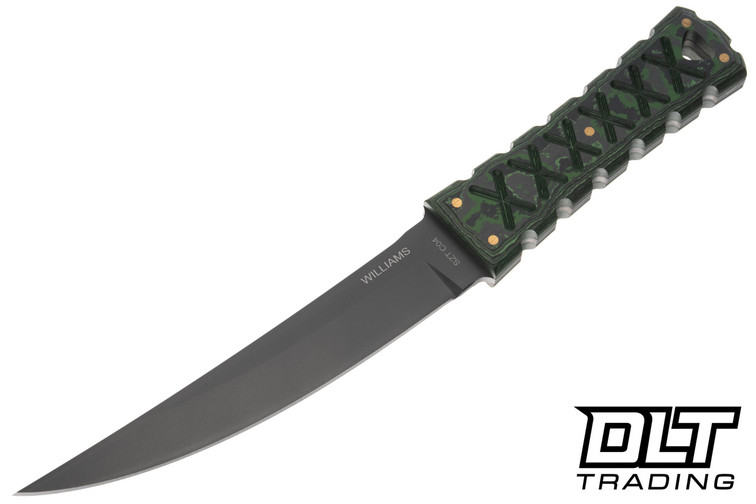 Williams Blade Design Shobu Zukuri Tanto - Black DLC RWL-34 Blade - Jungle Wear Carbon Fiber