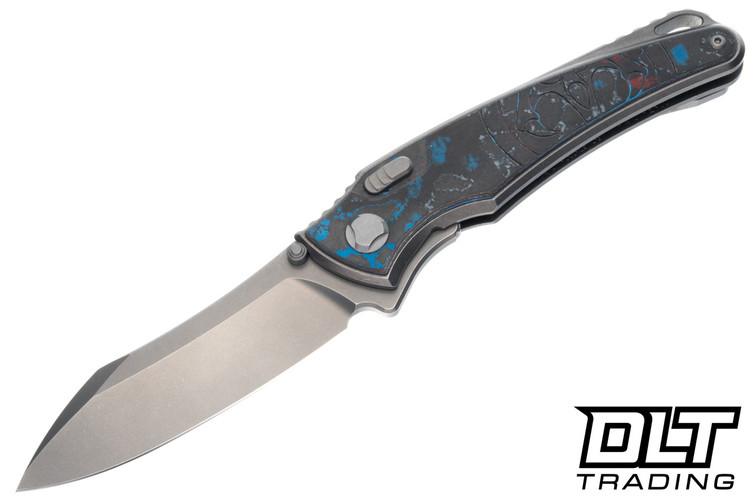 Hawk Talon - Titanium Handle - America CamoCarbon Overlay - Brightwash M390 Blade