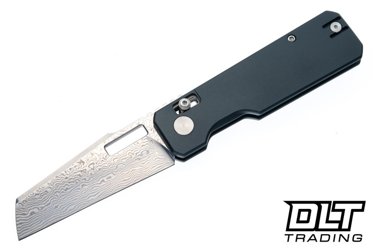 Vero Engineering Aura - Grey Aluminum - Damascus Talon Blade