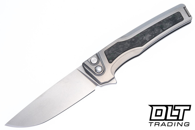 MachineWise Sonora - Zirblast Titanium - Green Carbon Inlay - Zirblast Clip & Bolster - Stonewash S90V Blade - 063