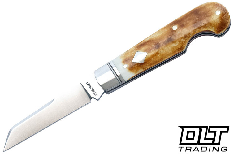 RoseCraft Elk River Easy Open Jack - Toasted White Bone - Satin 14C28N Lambsfoot Blade