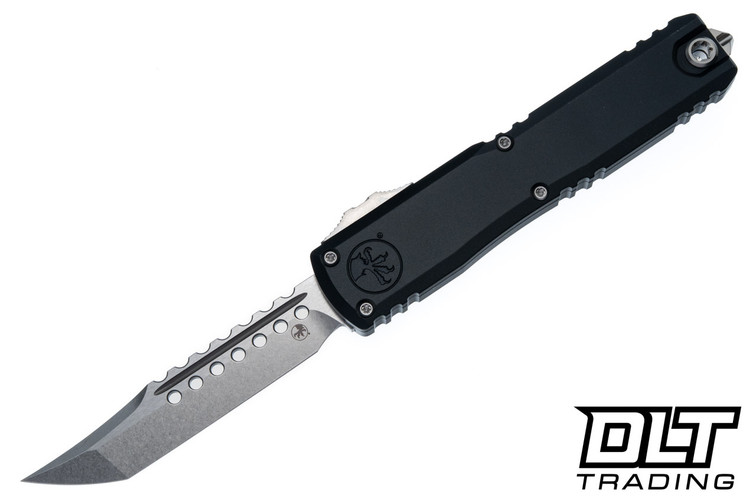 Microtech Ultratech Gen IV Hellhound - Black Handle - Stonewash Blade - Signature Series - 11194-10S