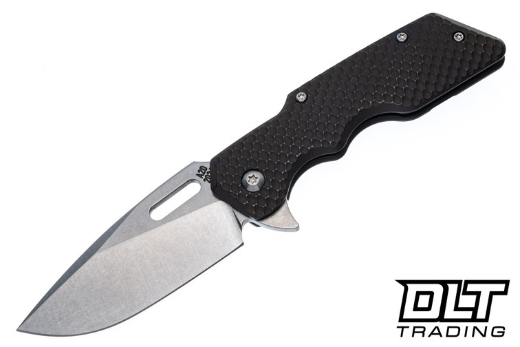Attn2Detail Mark 1 Medium - Bronze Ano Contoured Double Divot Titanium - Stonewash Satin Drop Point MagnaCut