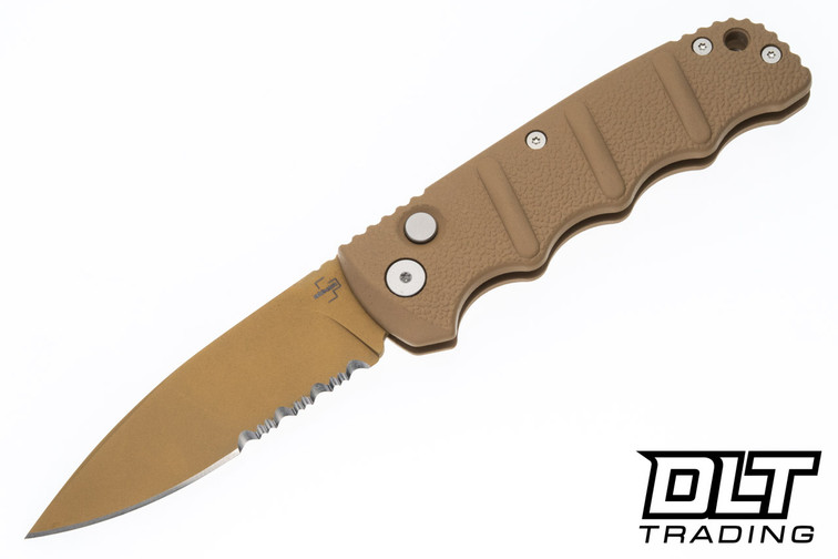Boker Plus KALS - Desert Tan Textured Aluminum - Tan D2 Drop Point Blade
