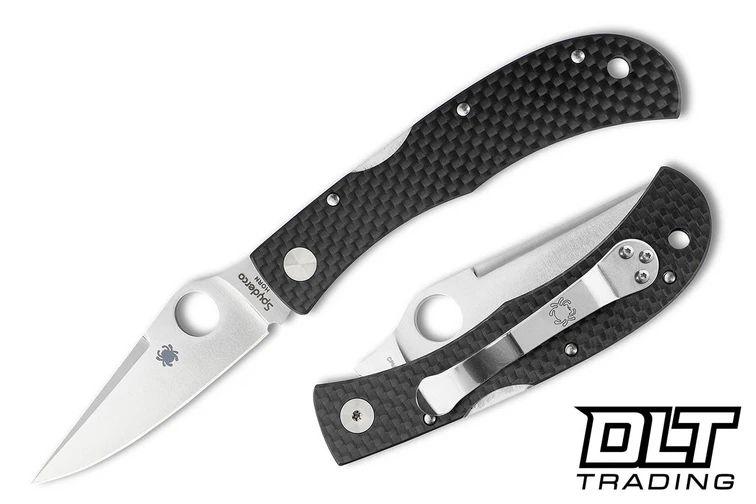 Spyderco Jess Horn Exclusive Carbon Fiber Handle - CPM Cru-Wear Full Flat Grind Satin Blade